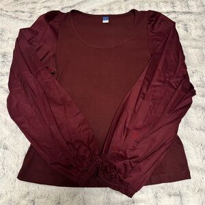 Old Navy Deep Burgundy Long Sleeve Top